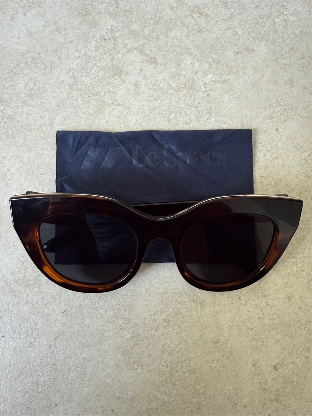 Le Specs Cat Eye Sunglasses in Tortoise Brown and Black